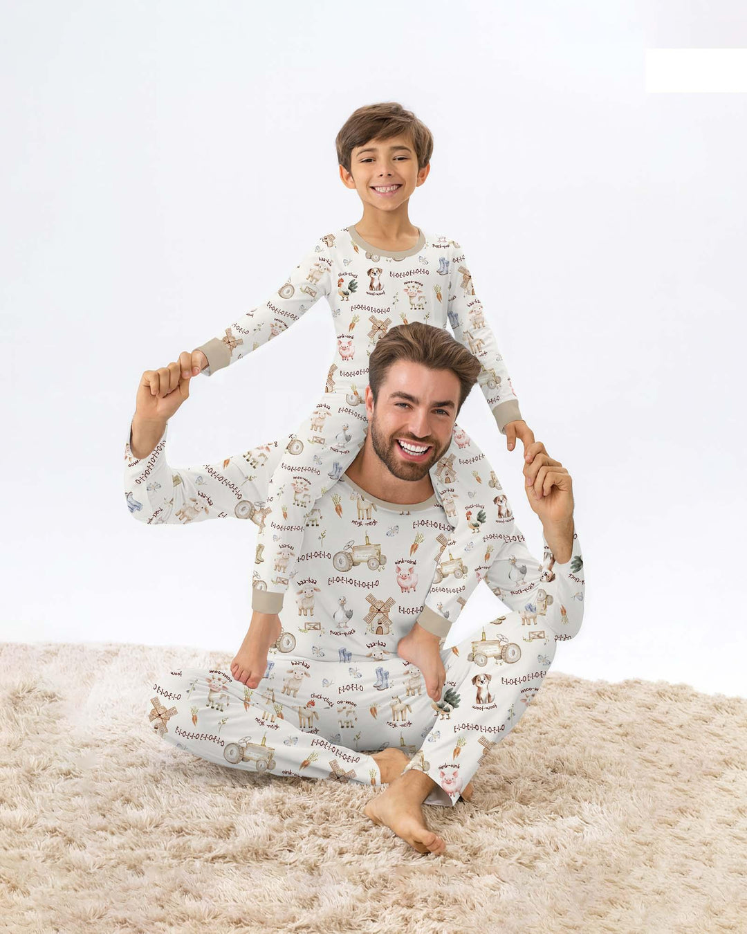 Old McDonald Farm Family Matching Bamboo Men's Pajama Set