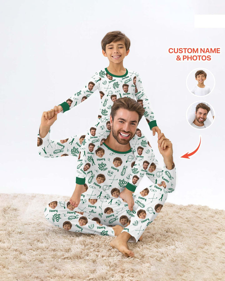 Custom Photo Best Dad By Par Bamboo Men's Pajama Set