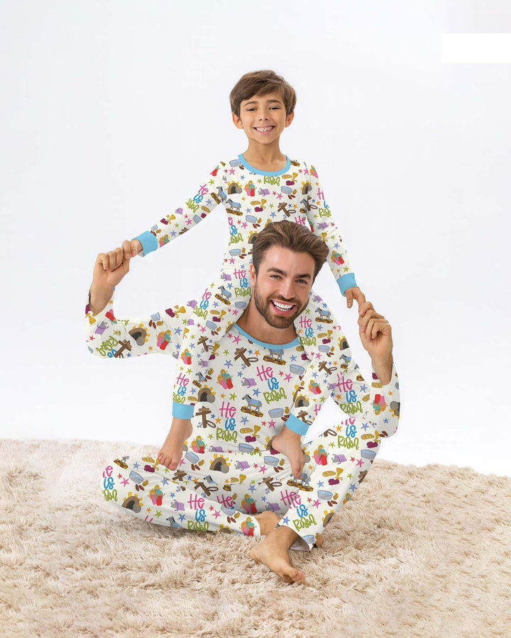 Bible Story Easter Family Matching Bamboo Men's Pajama Set