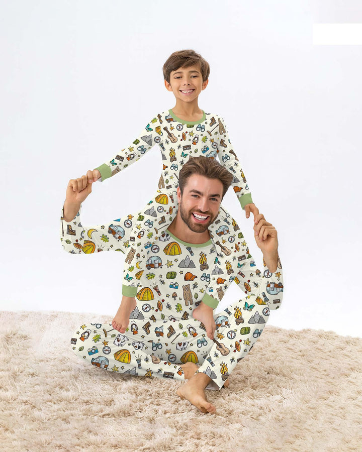 Love Camping Matching Family Bamboo Men's Pajama Set