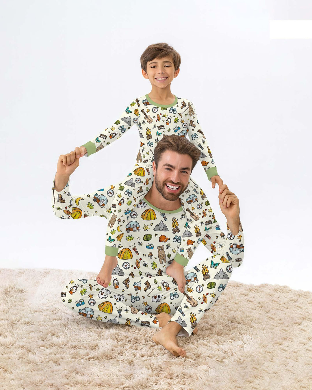 Love Camping Matching Family Bamboo Two Piece Long Sleeve Pajama Set
