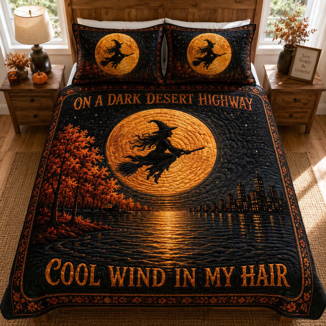 Dark Desert Highway Witch Bamboo Quilt Bedding Set