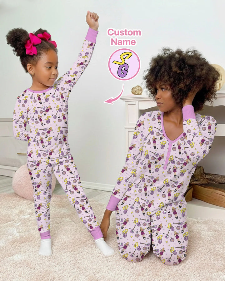 Custom Name Mini Rockstar Women Pajama Set