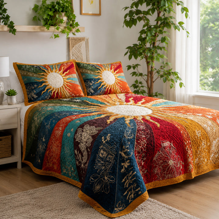 Daylight Bloom Bamboo Quilt Bedding Set