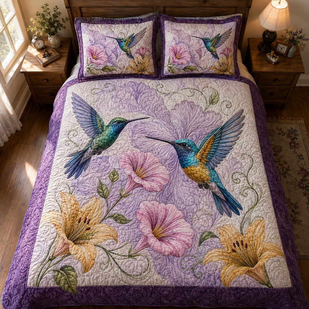 Delicate Nature Beauty Bamboo Quilt Bedding Set