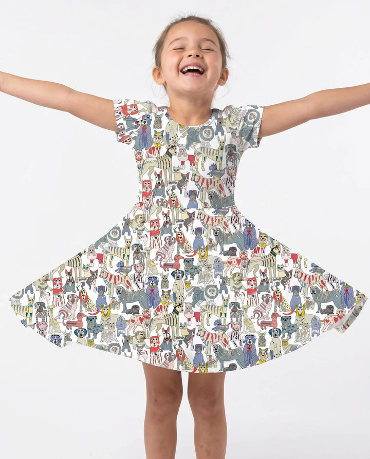 Whimsical Dog Society Bamboo Twirl Dress