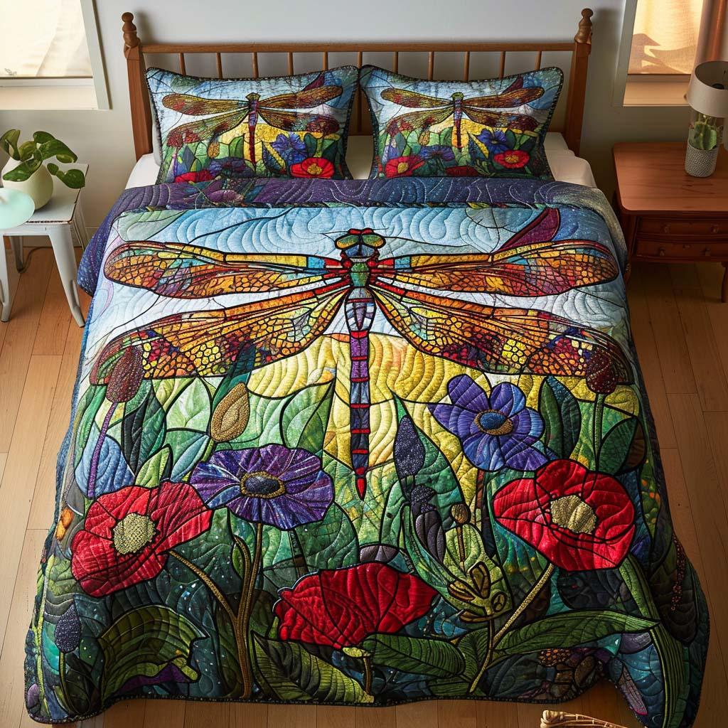 Dragonfly Bright Horizon Bamboo Quilt Bedding Set