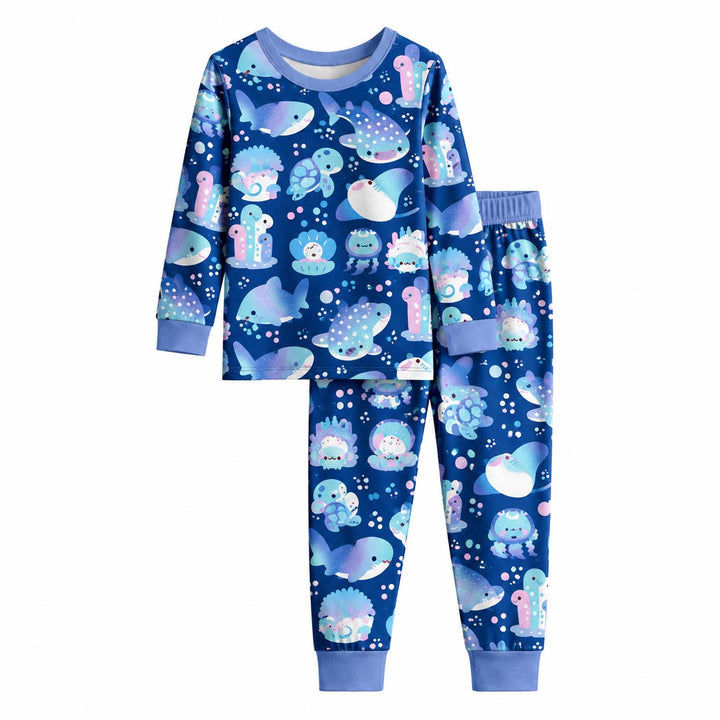 Dreamy Ocean Creatures Bamboo Two Piece Long Sleeve Pajama Set