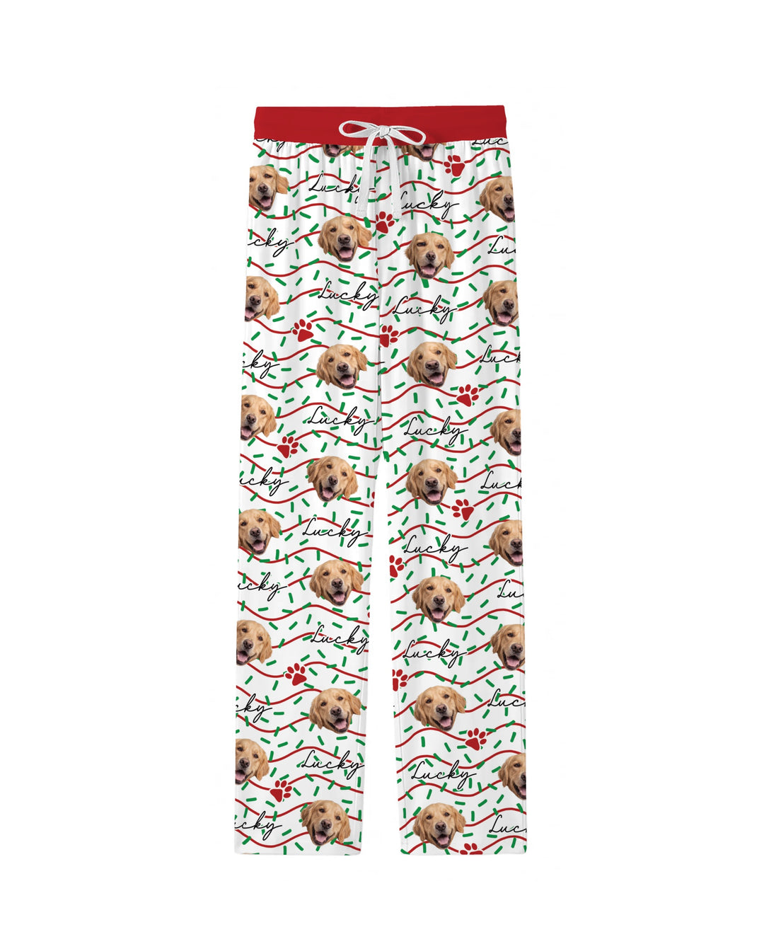 Custom Pet Photo Christmas Sprinkles Bamboo Men's Pajama Set