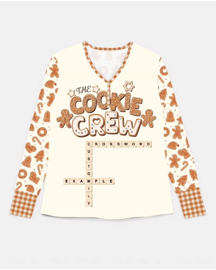 Custom Crossword Cookie Crew Bamboo Women Pajama Set