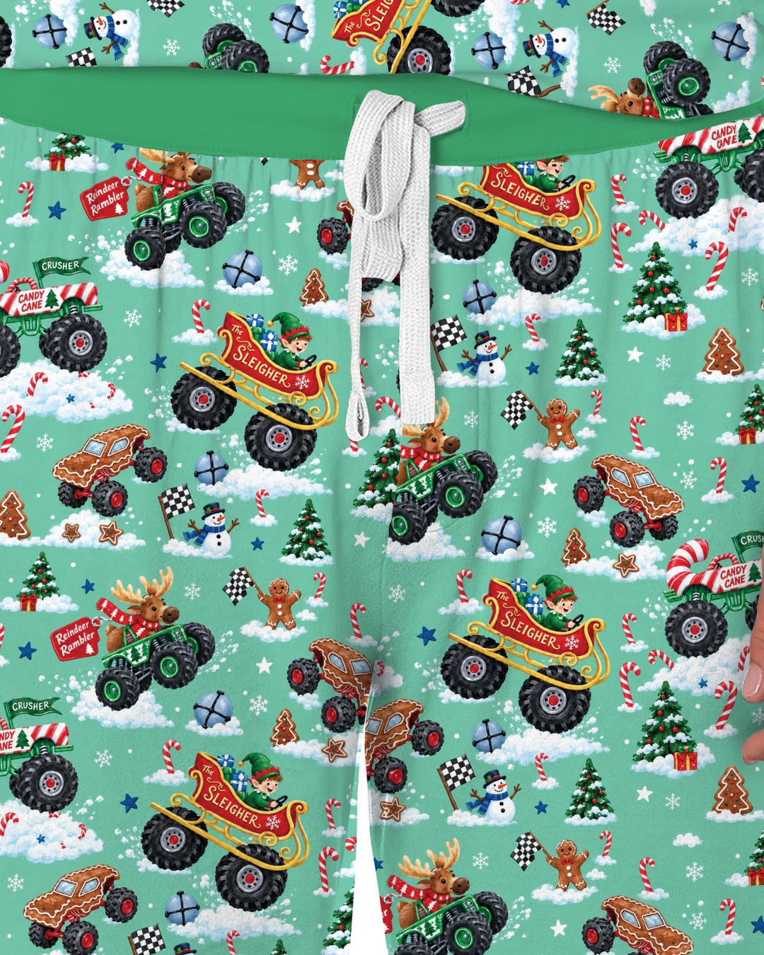 Holiday Monster Truck Bamboo Men's Pajama Set