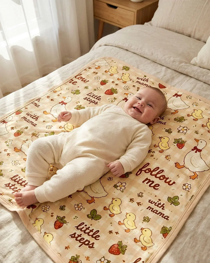 Duckling Steps Bamboo Blanket