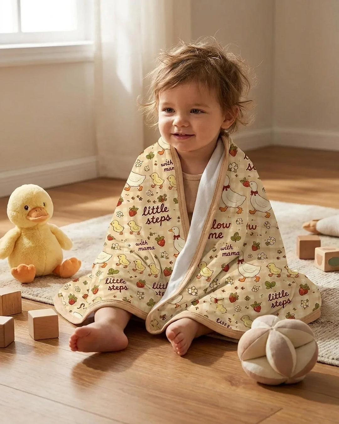 Duckling Steps Bamboo Blanket