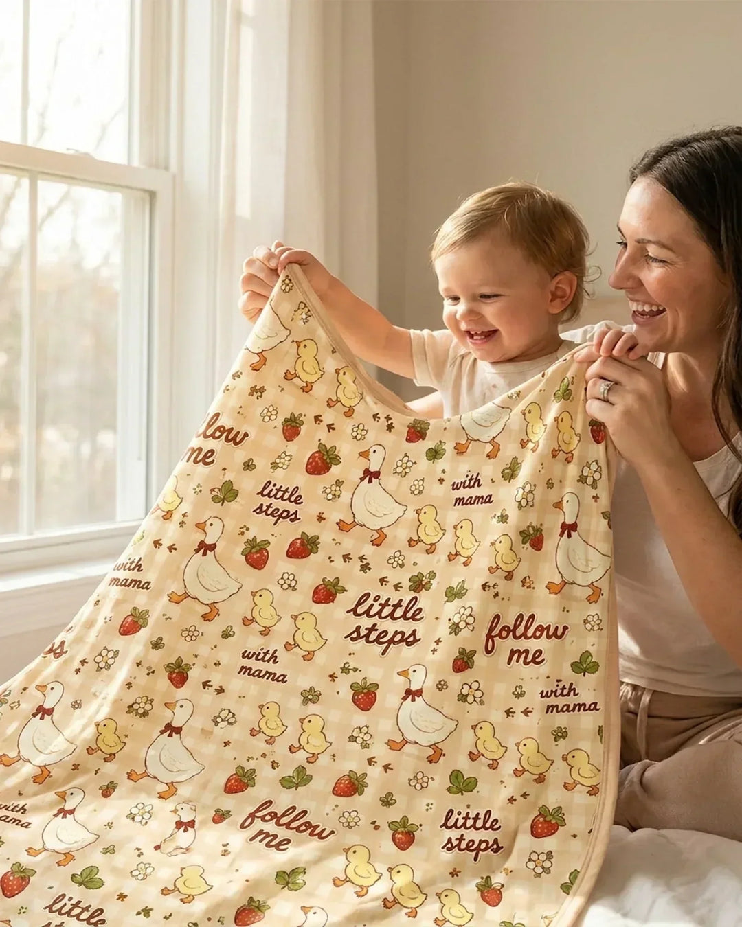 Duckling Steps Bamboo Blanket