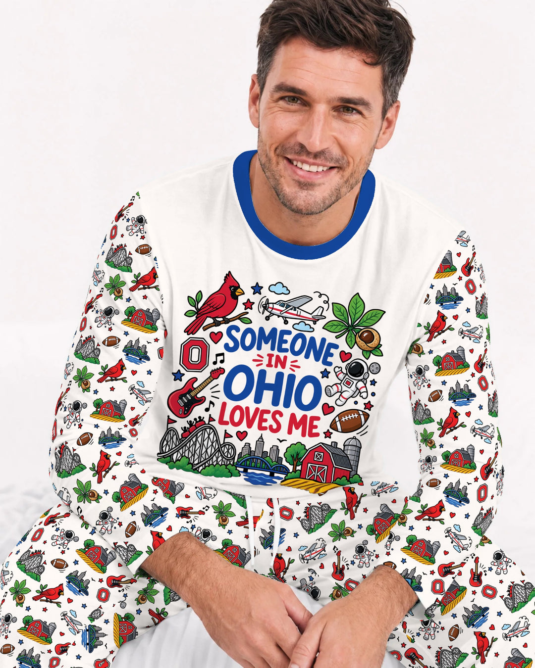 Someone in Ohio Loves Me Bamboo Men's Pajama Set