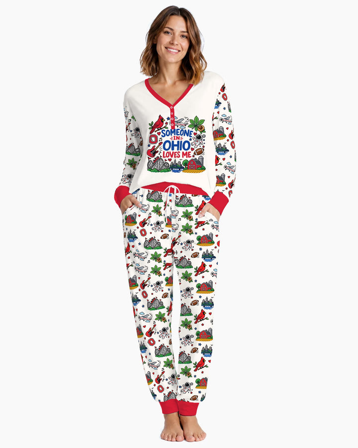 Someone in Ohio Loves Me Bamboo Women Pajama Set