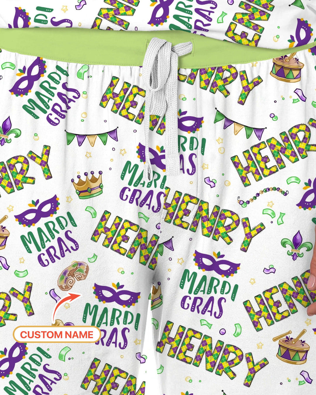 Custom Name Make your own Mardi Gras Bamboo Men's Pajama Set