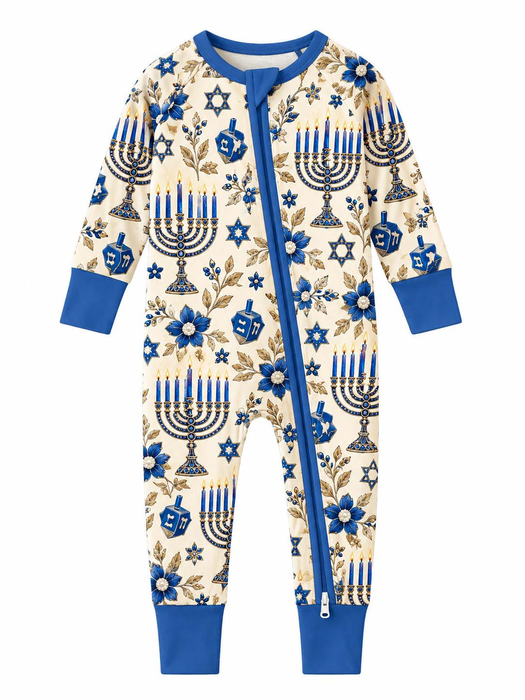 Elegant Hanukkah Menorah Bamboo Convertible Zippy