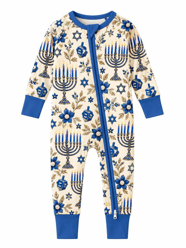 Elegant Hanukkah Menorah Bamboo Convertible Zippy
