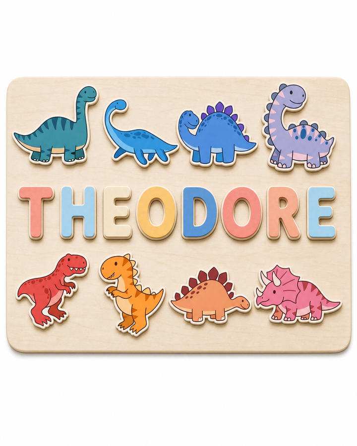 Personalized Dinosaur Wooden Puzzle