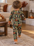 Fall Football Bernese Dogs Bamboo Two Piece Long Sleeve Pajama Set