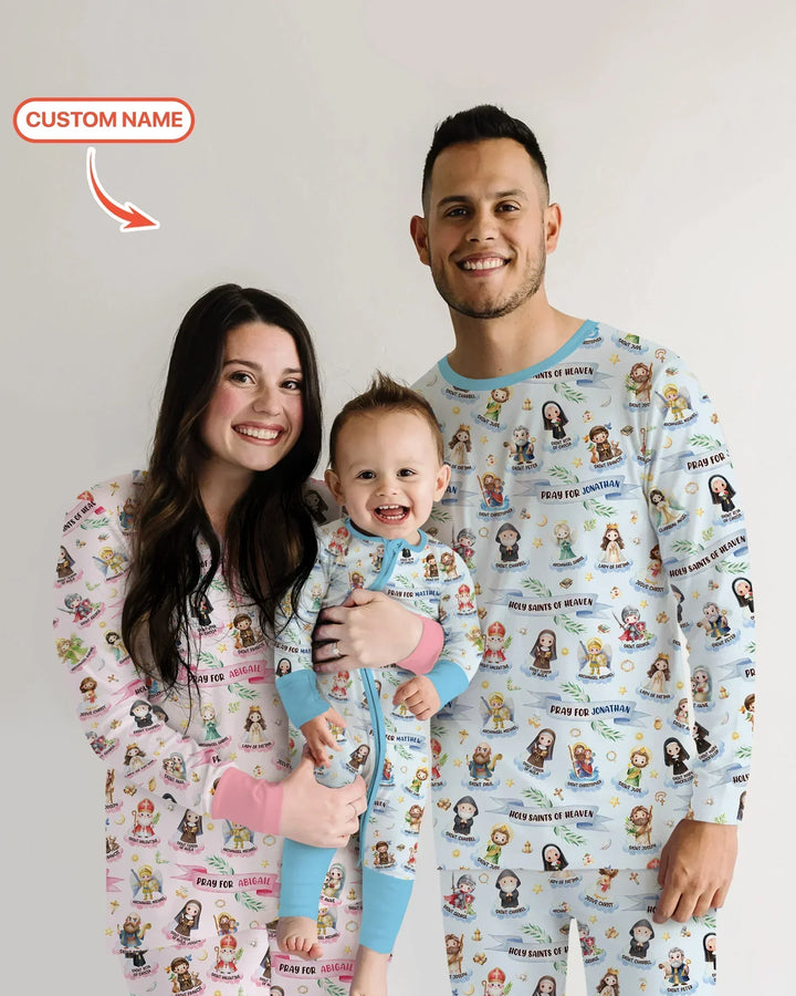 Holy Saints of Heaven Custom Name Bamboo Men's Pajama Set