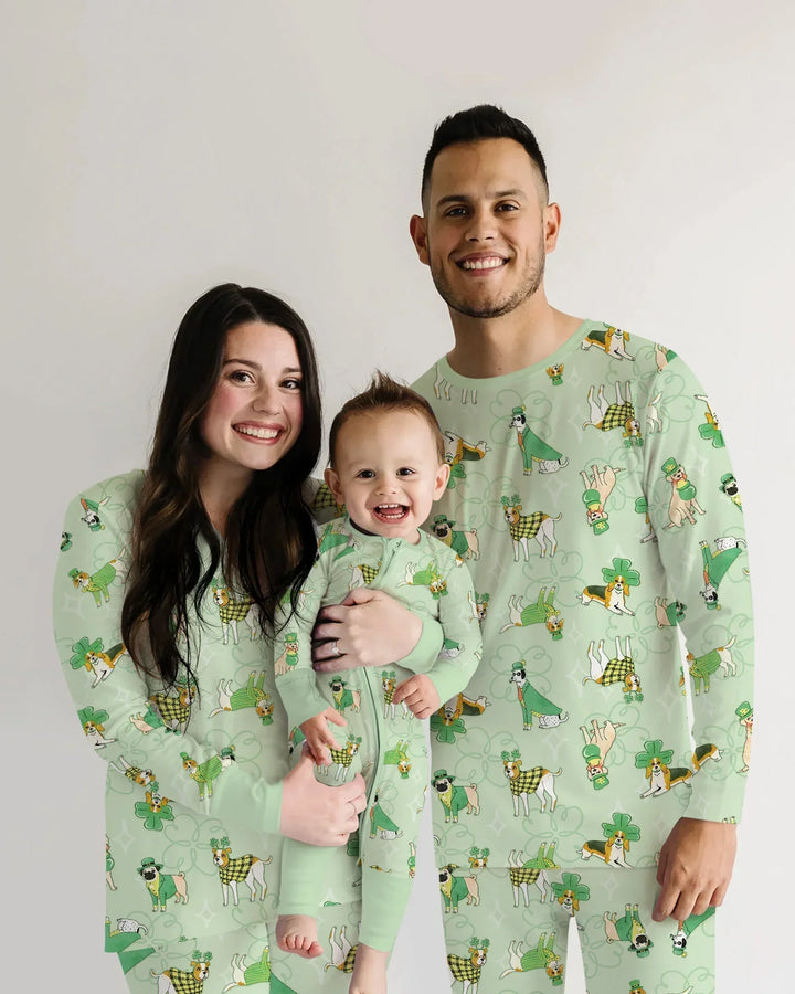 St. Patrick's Day Puppies Bamboo Women Pajama Set
