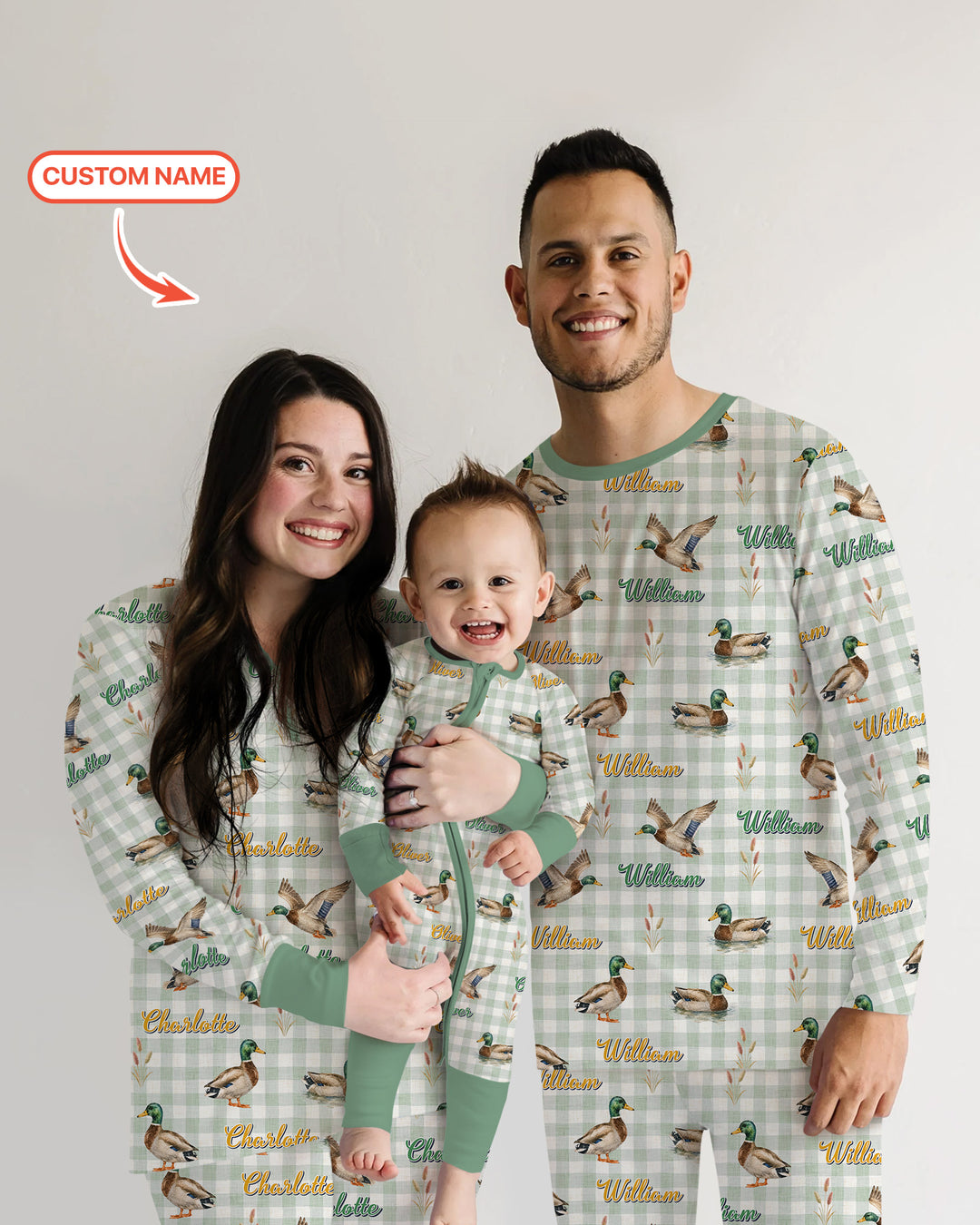 Mallard Duck Custom Name Bamboo Women Pajama Set