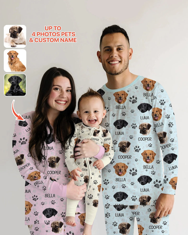Custom Dog Photo With Paw Bamboo Convertible Zippy