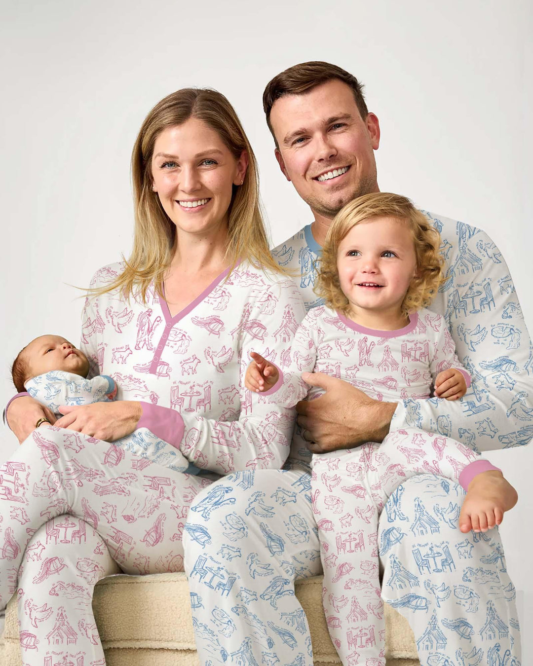 Psalm 23 Sketch Bamboo Two Piece Long Sleeve Pajama Set