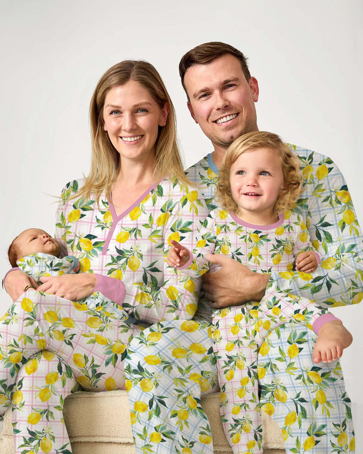 Mediterranean Lemons Family Matching Bamboo Women Pajama Set