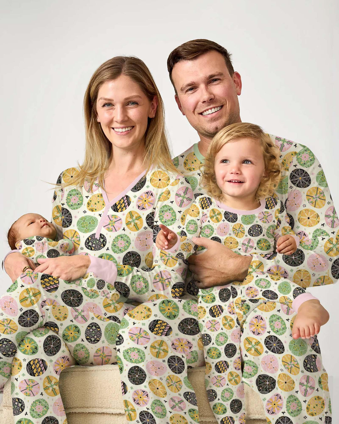 Pysanky Eggs Family Matching Bamboo Women Pajama Set