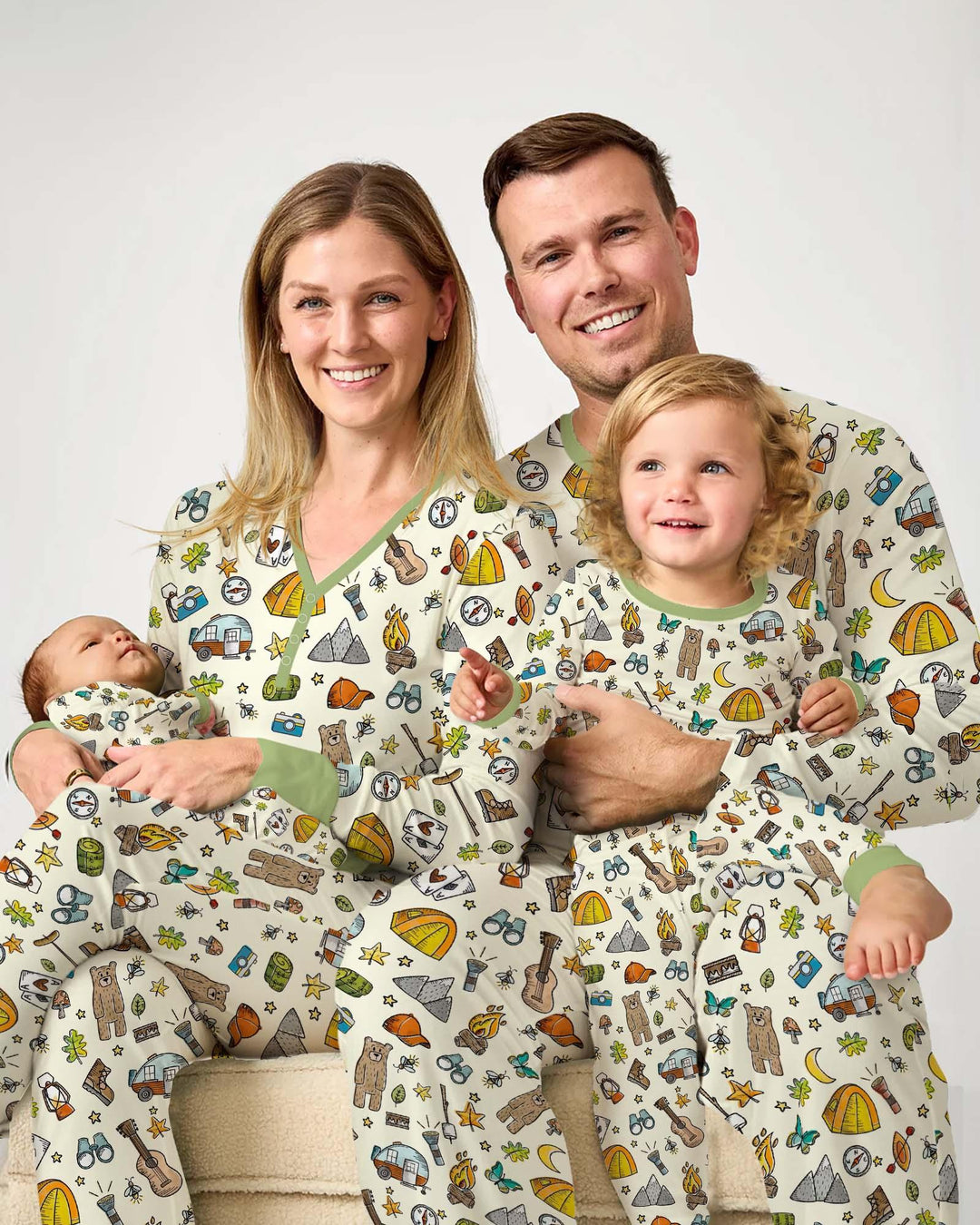Love Camping Matching Family Bamboo Women Pajama Set