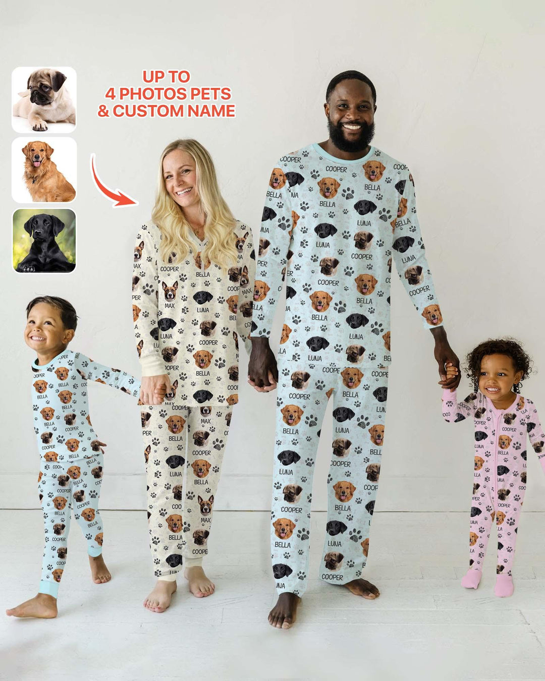 Custom Dog Photo With Paw Bamboo Convertible Zippy