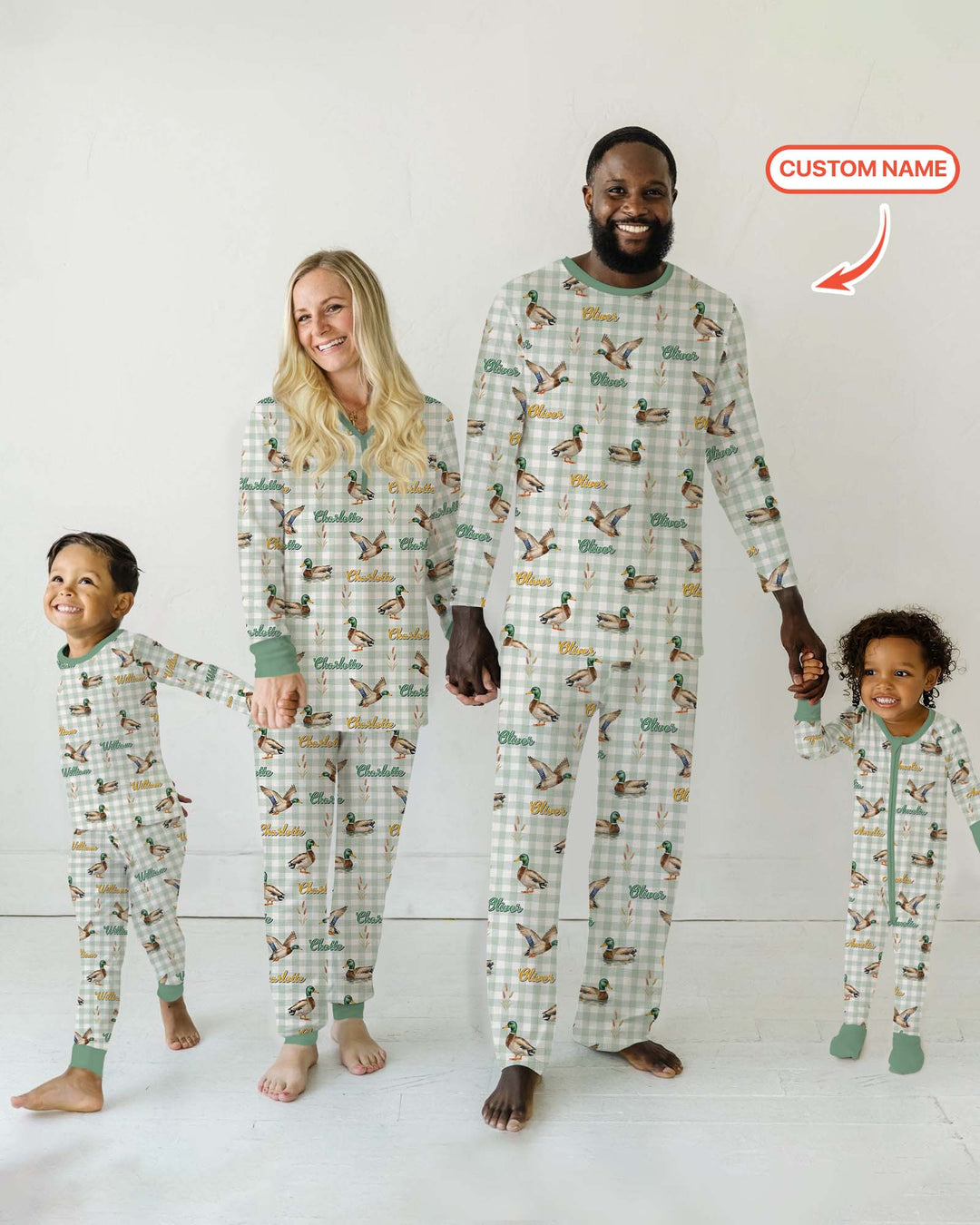 Mallard Duck Custom Name Bamboo Men's Pajama Set