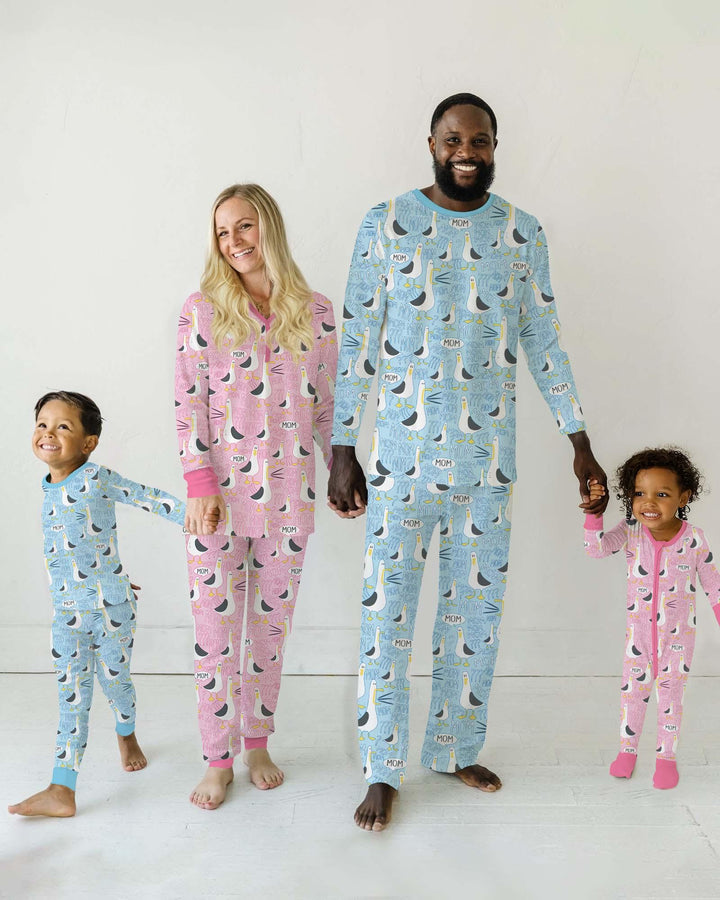 Funny Seagull MOM Two Piece Long Sleeve Pajama Set