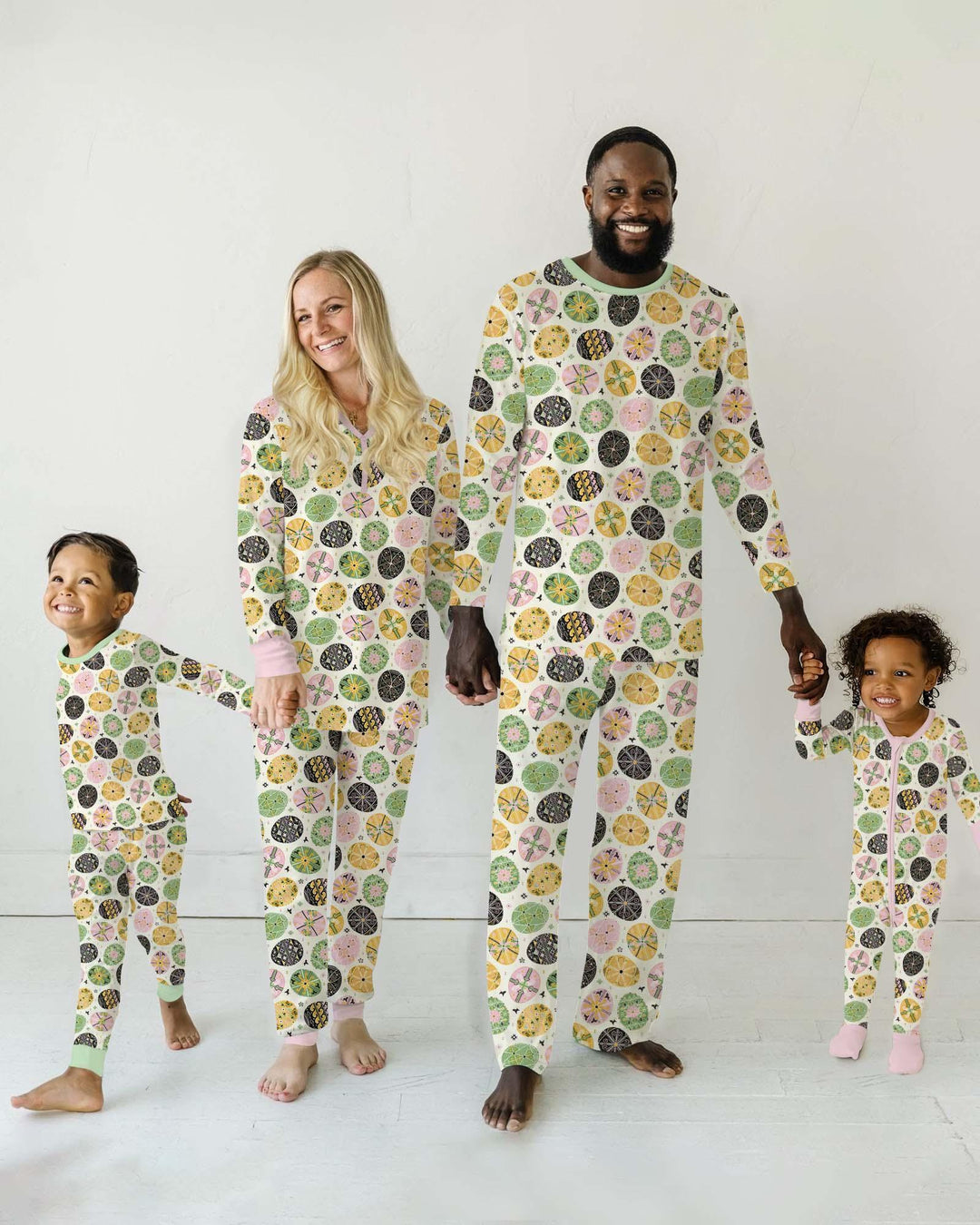 Pysanky Eggs Family Matching Bamboo Two Piece Long Sleeve Pajama Set