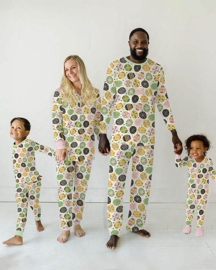 Pysanky Eggs Family Matching Bamboo Two Piece Long Sleeve Pajama Set