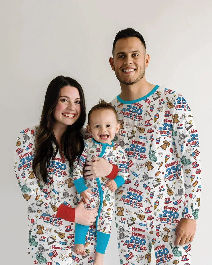 Happy 250 America I love USA Bamboo Men's Pajama Set