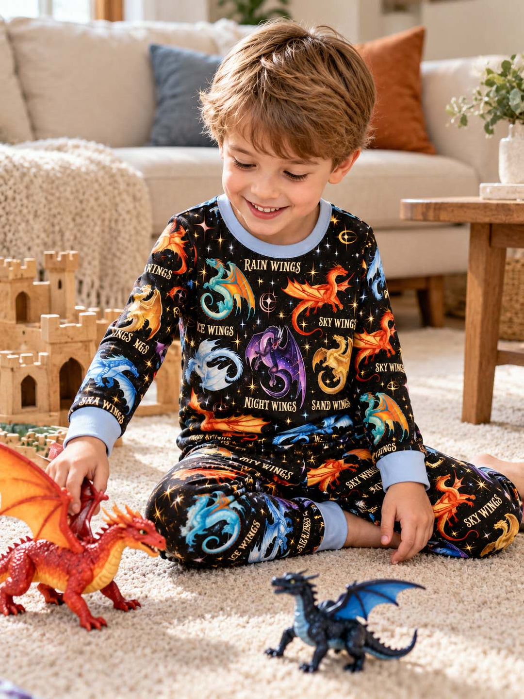 Fantasy Dragon Wings Bamboo Two Piece Long Sleeve Pajama Set