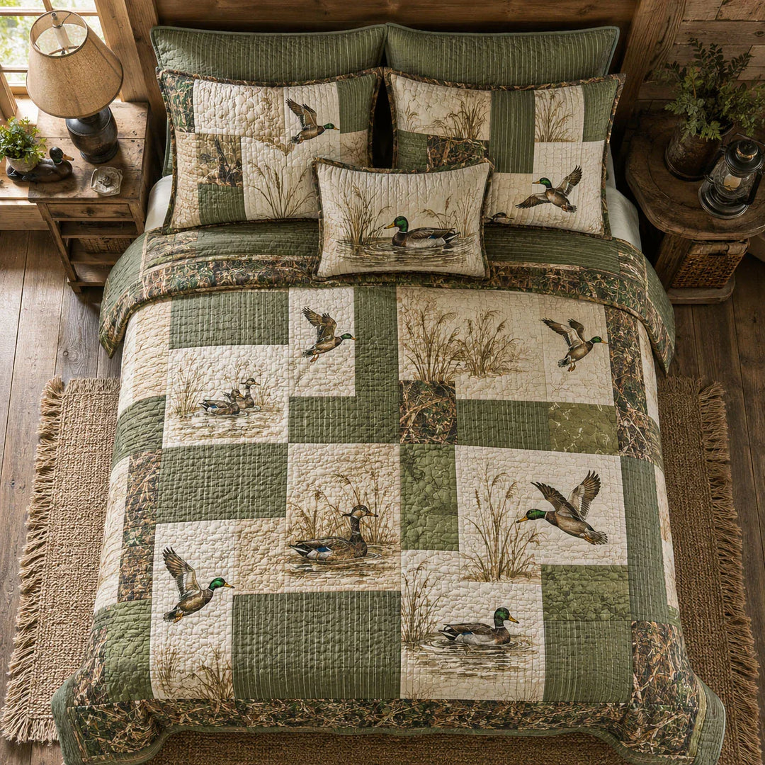 Feather Shore Bamboo Quilt Bedding Set