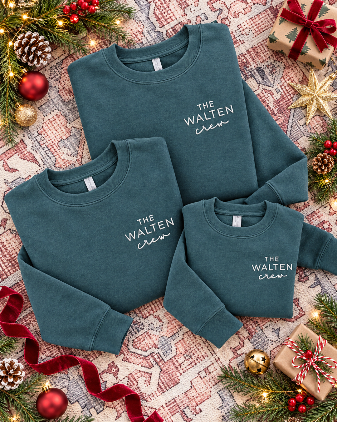 Custom Family Crew Embroidered Bamboo Women Crewneck Sweatshirt