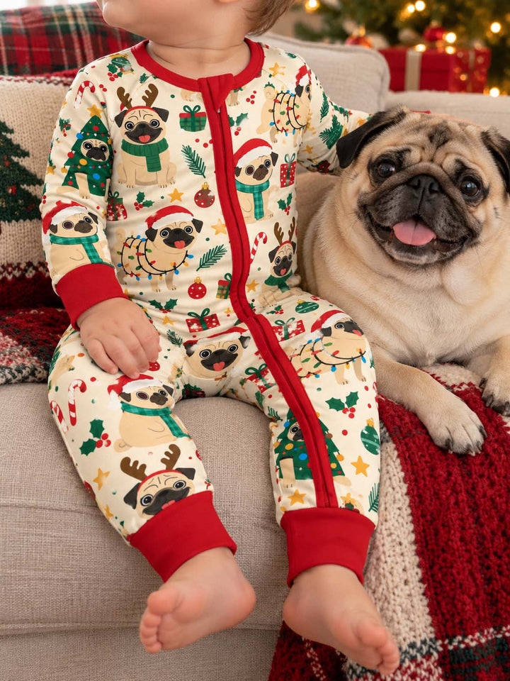 Festive Pug Christmas Bamboo Convertible Zippy