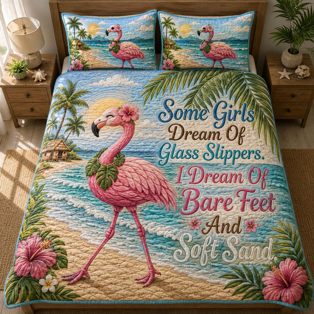 Flamingo Island Breeze Bamboo Quilt Bedding Set