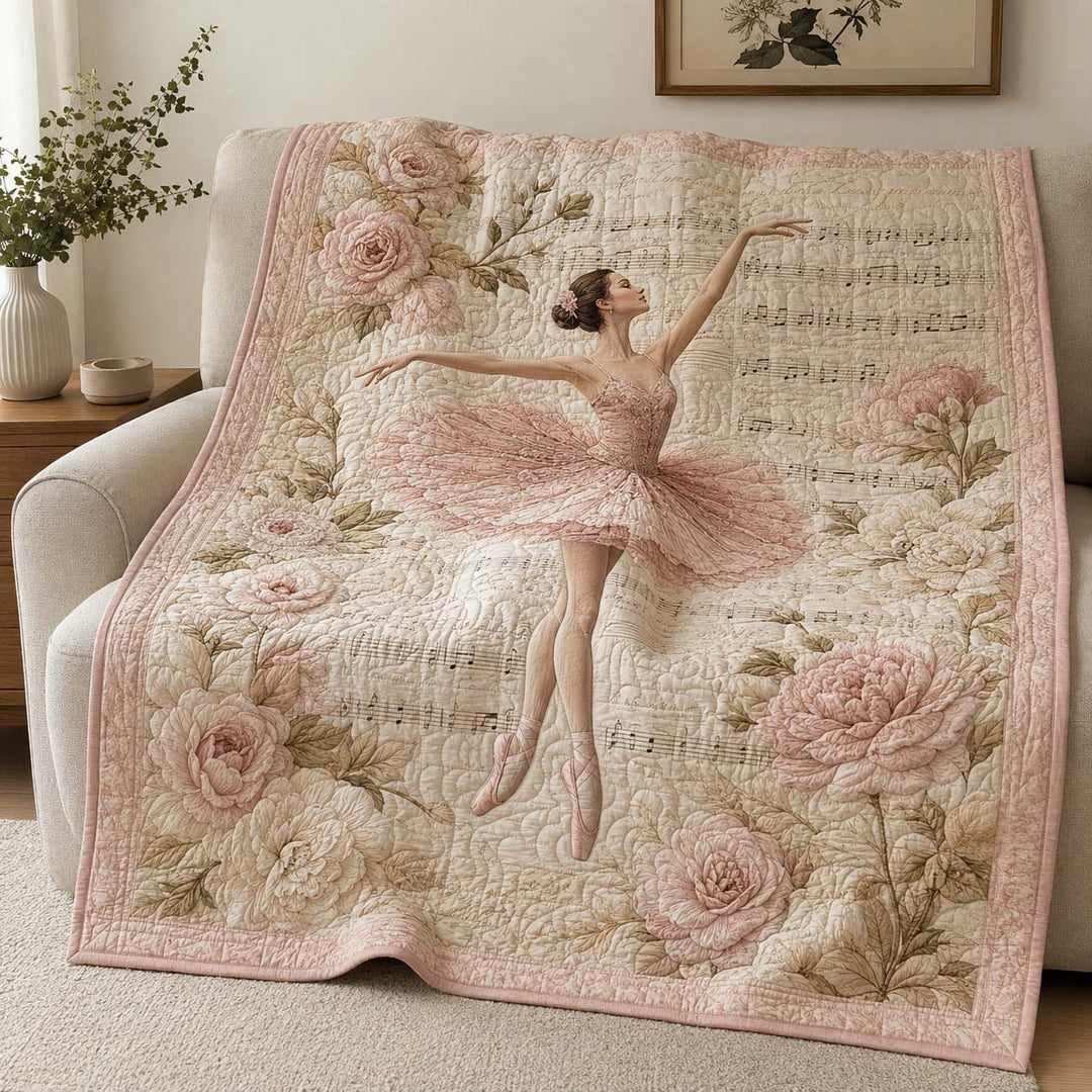 Floral Ballet Melody Bamboo Quilt Blanket