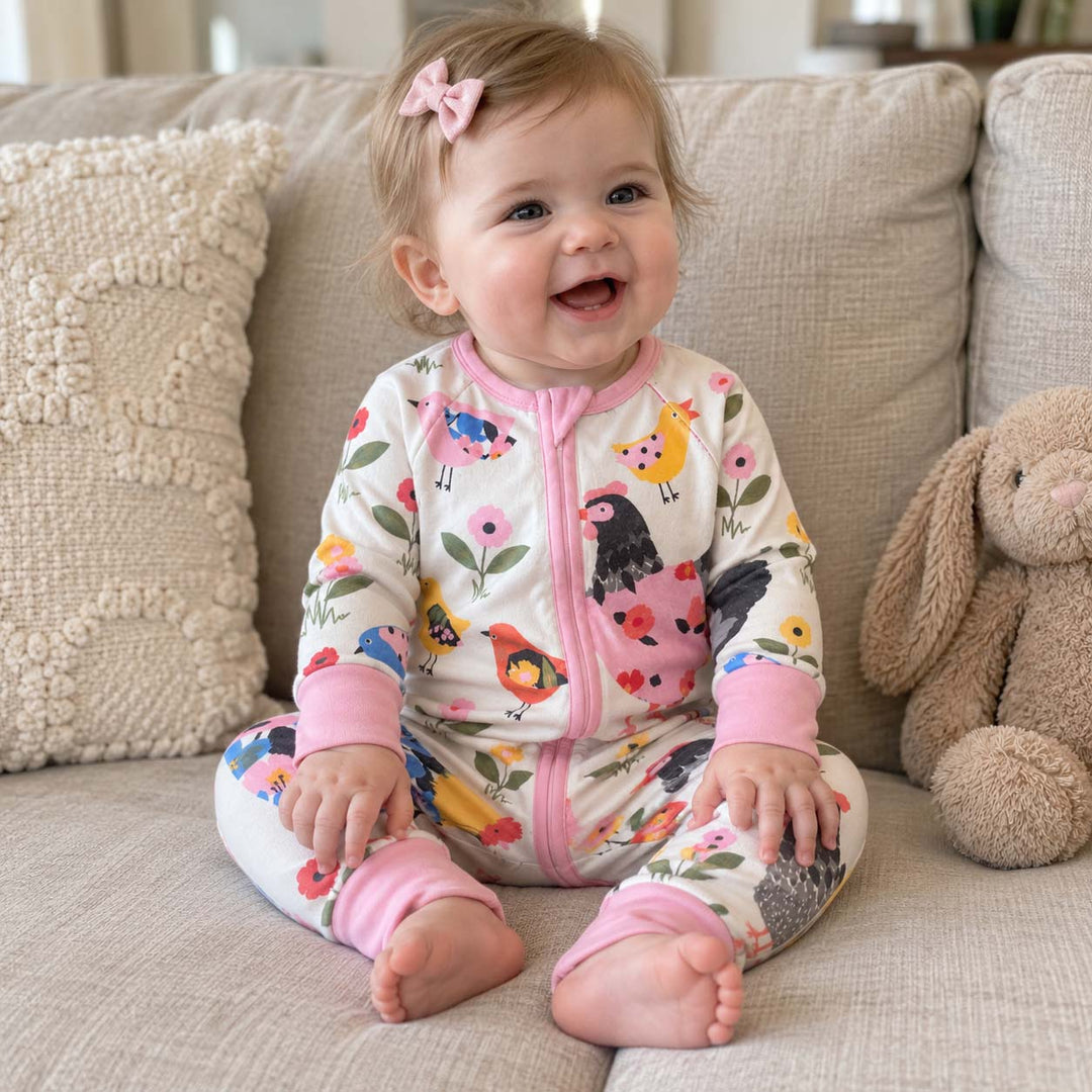 Floral Chicken Garden Bamboo Convertible Zippy