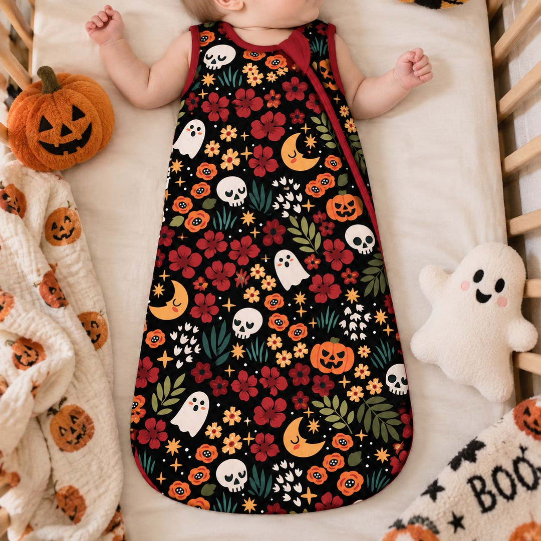 Floral Halloween Night Bamboo Sleep Bag