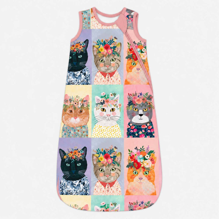 Flower Crown Cats Bamboo Sleep Bag