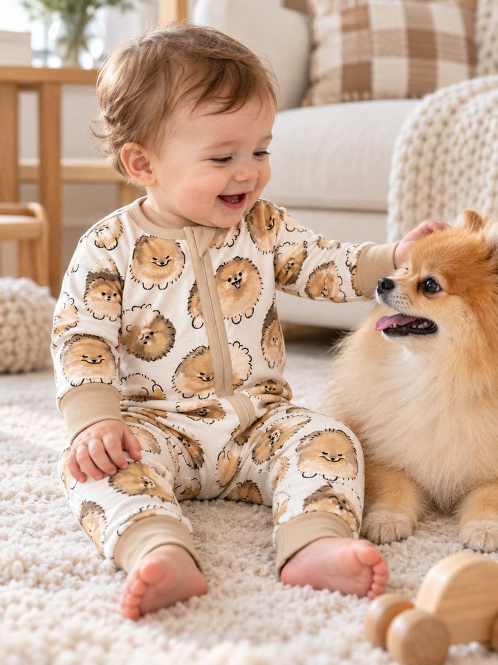 Fluffy Pomeranian Faces Bamboo Convertible Zippy