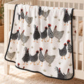 Folk Art Chickens Bamboo Blanket